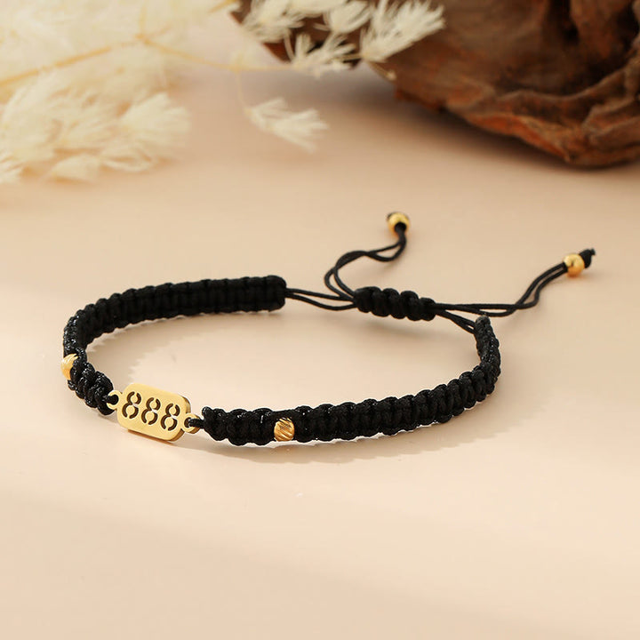 Buddha Stones Bracelet de connexion en cordon tressé rouge et noir avec chiffres angéliques - 888 corde noire - image 35
