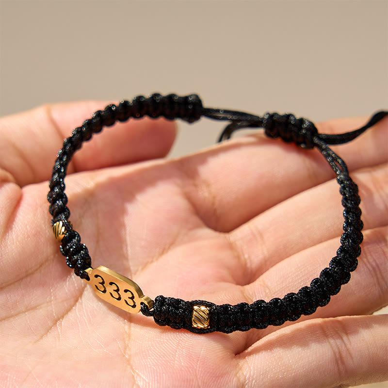 Buddha Stones Bracelet de connexion en cordon tressé rouge et noir avec chiffres angéliques - image 17