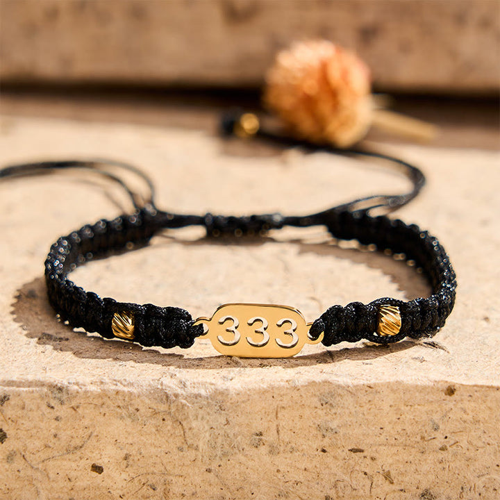 Buddha Stones Bracelet de connexion en cordon tressé rouge et noir avec chiffres angéliques - image 14