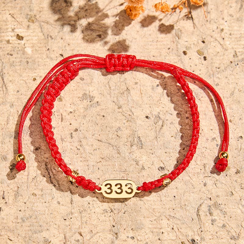 Buddha Stones Bracelet de connexion en cordon tressé rouge et noir avec chiffres angéliques - image 10