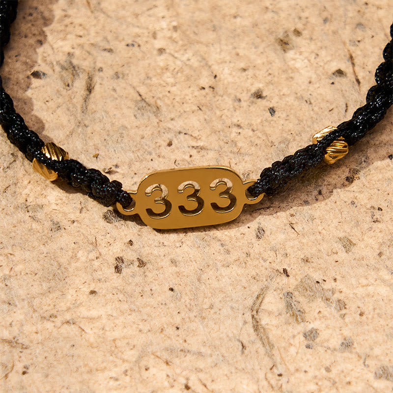 Buddha Stones Bracelet de connexion en cordon tressé rouge et noir avec chiffres angéliques - image 18