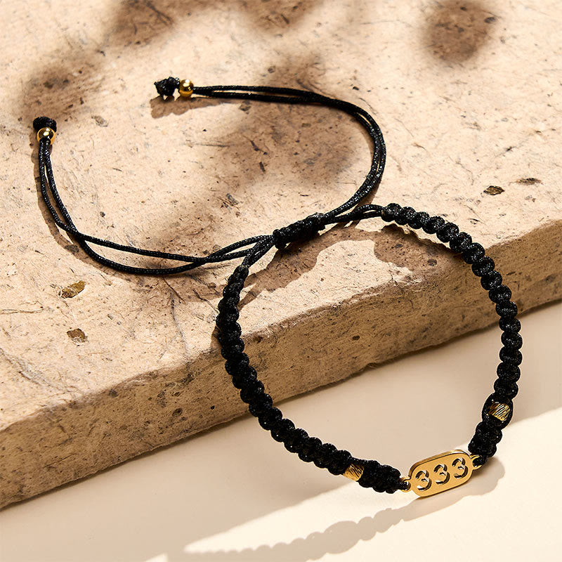 Buddha Stones Bracelet de connexion en cordon tressé rouge et noir avec chiffres angéliques - image 16