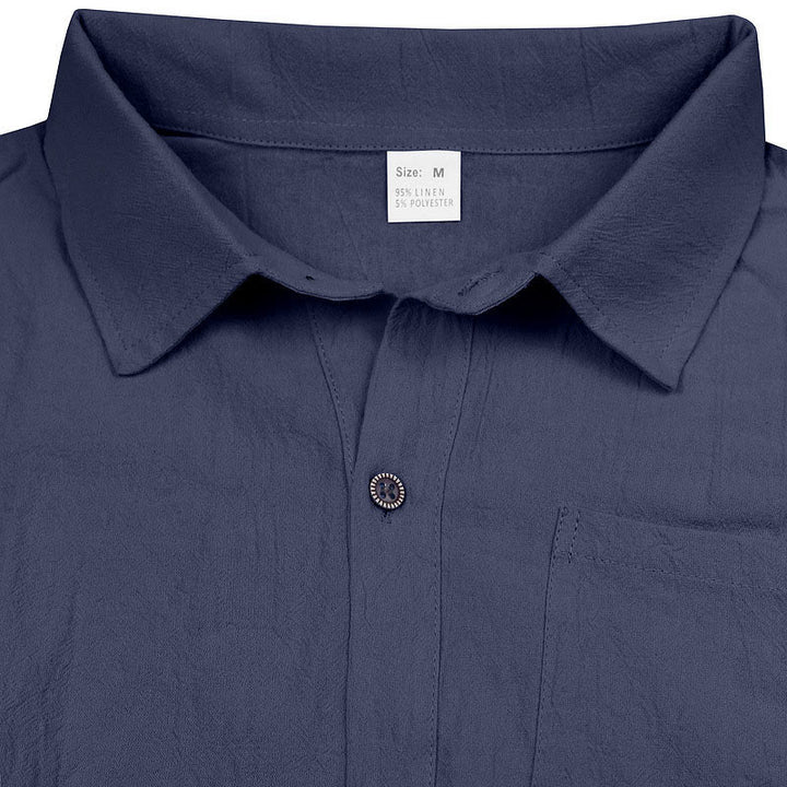 Buddha Stones Chemises sans manches unies à boutons pour hommes, style minimaliste et décontracté, idéales pour l'été - image 2