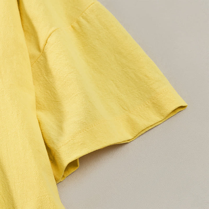 Buddha Stones Robes d'été minimalistes décontractées à manches courtes boutonnées pour femmes - image 12