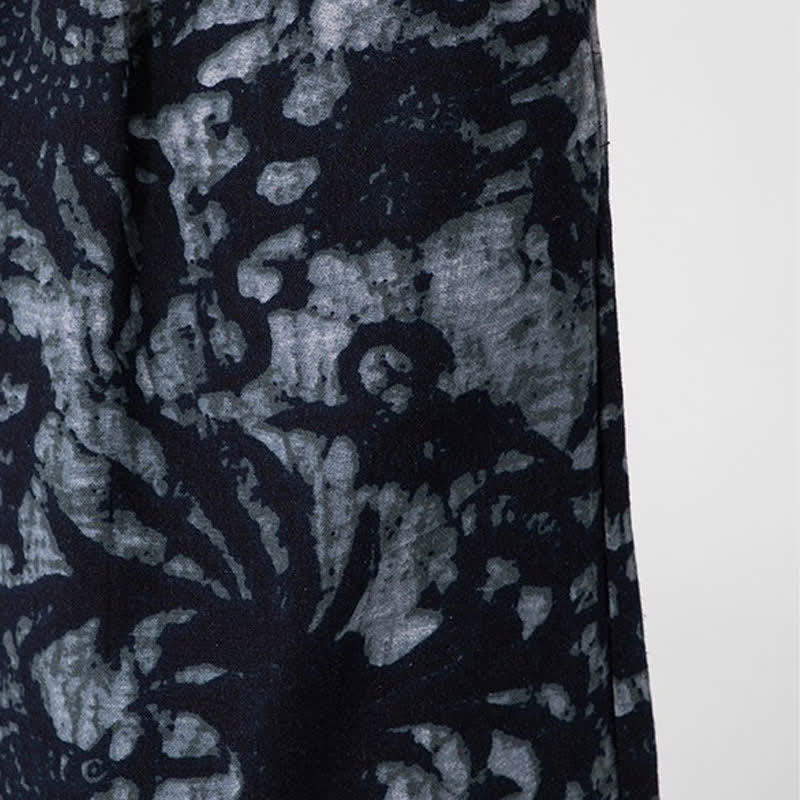 Buddha Stones Pantalon court bohème décontracté d'été à cordon de serrage et imprimé abstrait, coupe droite, avec poches - image 15