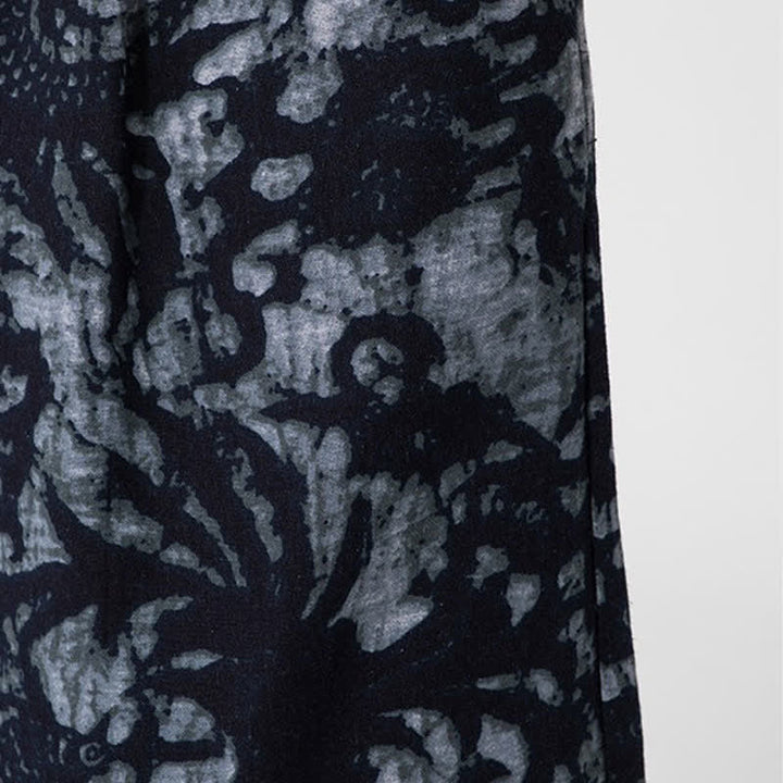 Buddha Stones Pantalon court bohème décontracté d'été à cordon de serrage et imprimé abstrait, coupe droite, avec poches - image 15