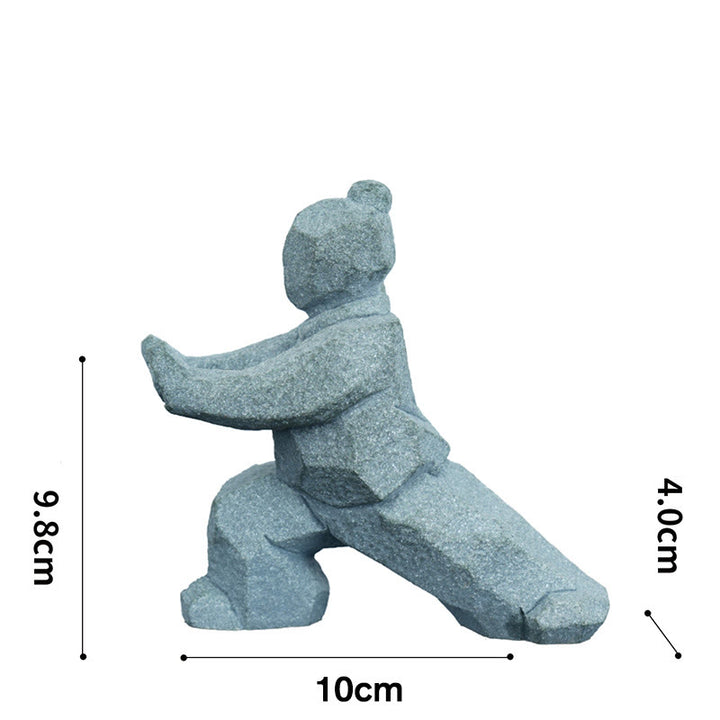 Buddha Stones Figurine en résine Yin Yang Balance Tai Chi, décor de vie consciente - Queue de moineau à saisir 10 × 4 × 9,8 cm - image 15