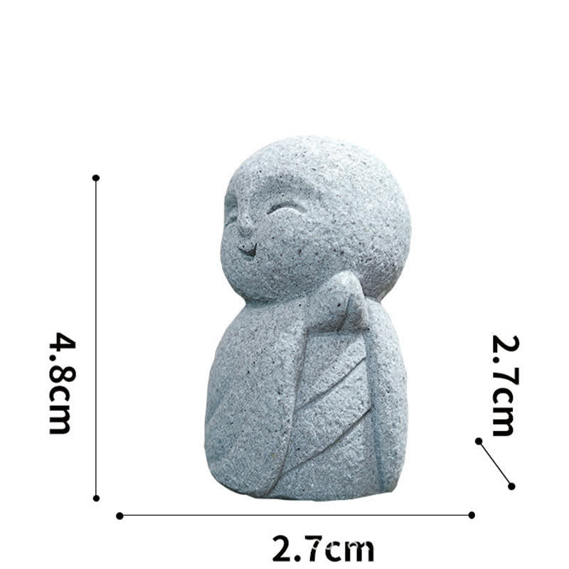 Buddha Stones Petite statue de prière en résine représentant le Bouddha Ksitigarbha, symbole de méditation et de compassion. - Prière 4,8*2,7*2,7 cm - image 19