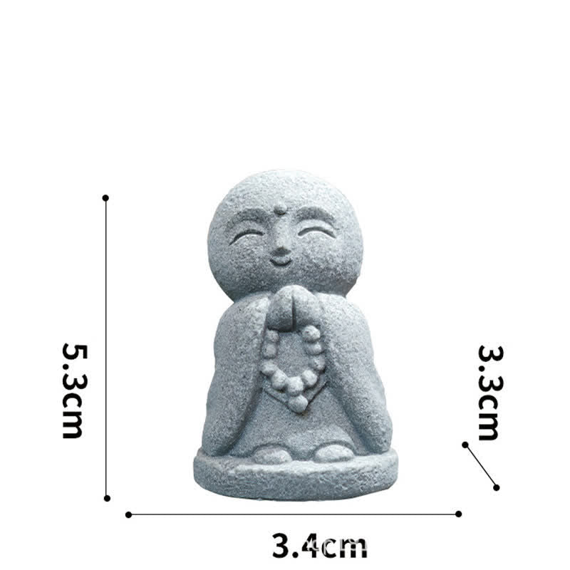 Buddha Stones Petite statue de prière en résine représentant le Bouddha Ksitigarbha, symbole de méditation et de compassion. - Petit chapelet 5,3 x 3,4 x 3,3 cm - image 9