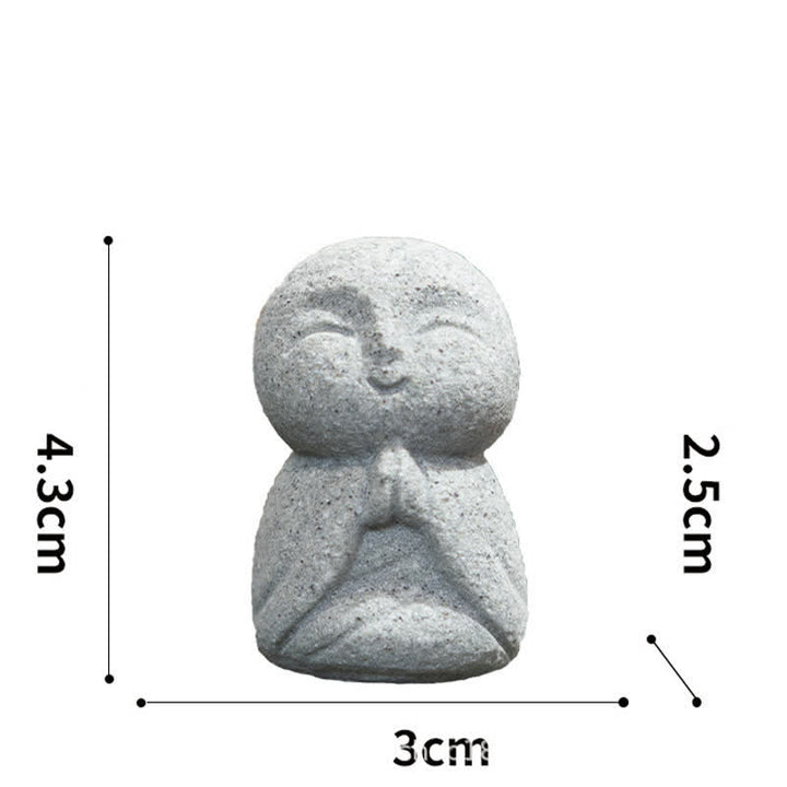 Buddha Stones Petite statue de prière en résine représentant le Bouddha Ksitigarbha, symbole de méditation et de compassion. - Prière à genoux 4,3*3,0*2,5 cm - image 18
