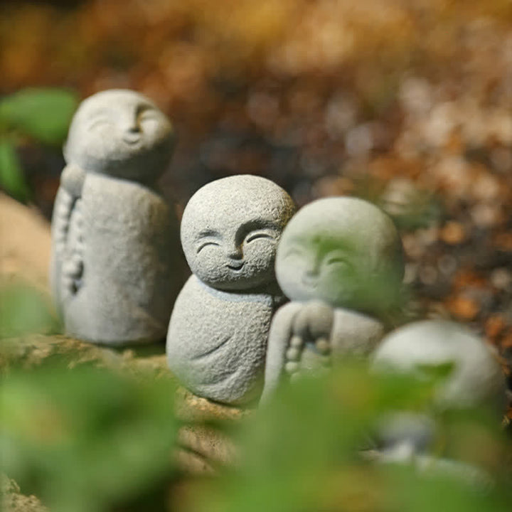 Buddha Stones Petite statue de prière en résine représentant le Bouddha Ksitigarbha, symbole de méditation et de compassion. - image 21