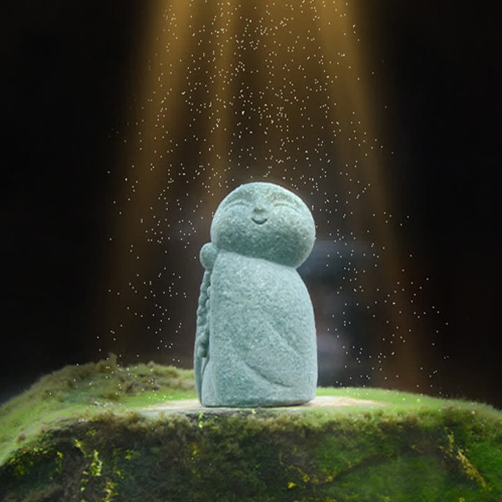 Buddha Stones Petite statue de prière en résine représentant le Bouddha Ksitigarbha, symbole de méditation et de compassion. - image 17