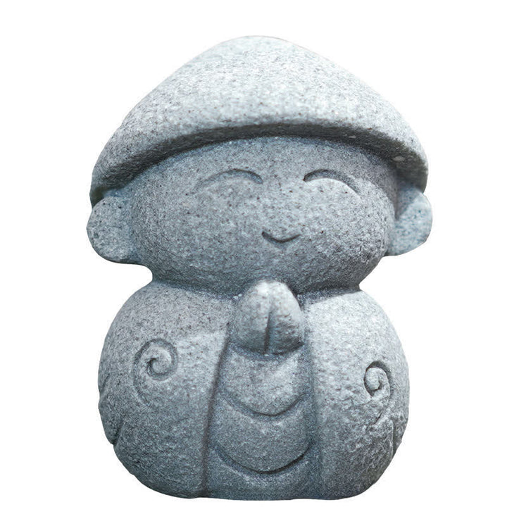 Buddha Stones Petite statue de prière en résine représentant le Bouddha Ksitigarbha, symbole de méditation et de compassion. - image 8