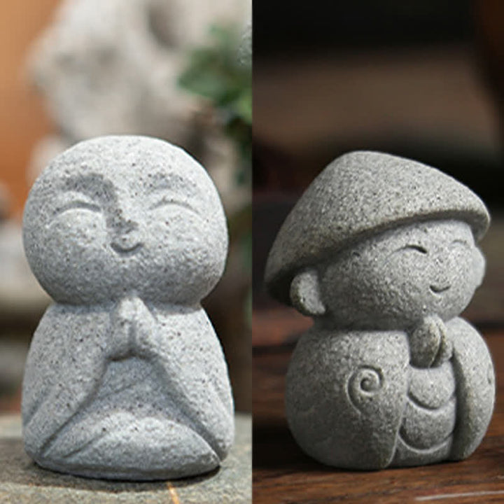 Buddha Stones Petite statue de prière en résine représentant le Bouddha Ksitigarbha, symbole de méditation et de compassion. - image 20