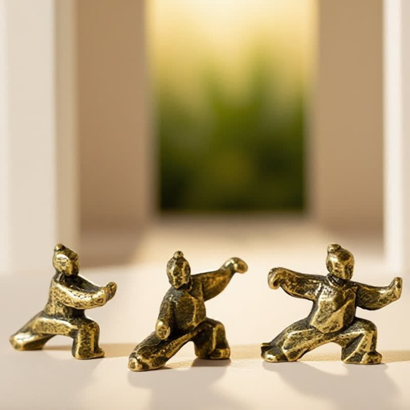 Buddha Stones Figurine miniature décorative Zen Guerrier Tai Chi Harmonie en cuivre - image 10
