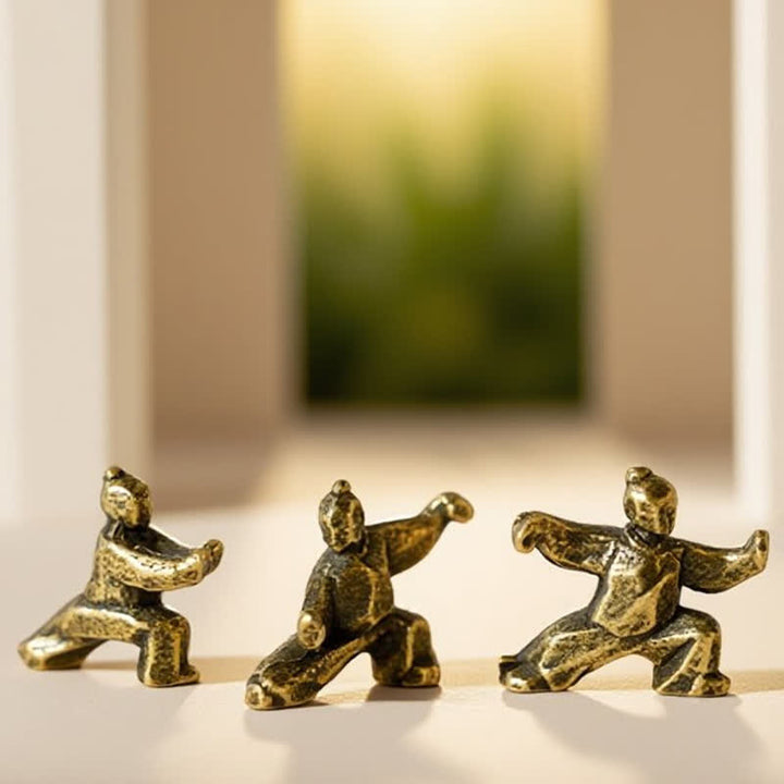 Buddha Stones Figurine miniature décorative Zen Guerrier Tai Chi Harmonie en cuivre - image 10