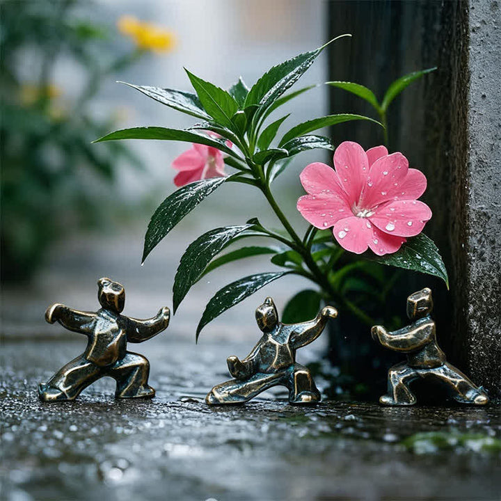Buddha Stones Figurine miniature décorative Zen Guerrier Tai Chi Harmonie en cuivre - image 6
