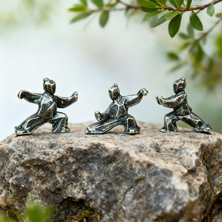 Buddha Stones Figurine miniature décorative Zen Guerrier Tai Chi Harmonie en cuivre - image 5