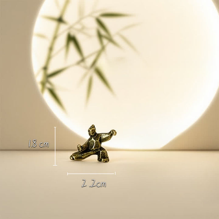 Buddha Stones Figurine miniature décorative Zen Guerrier Tai Chi Harmonie en cuivre - Queue de moineau à saisir 2,2*1,8 cm - image 4