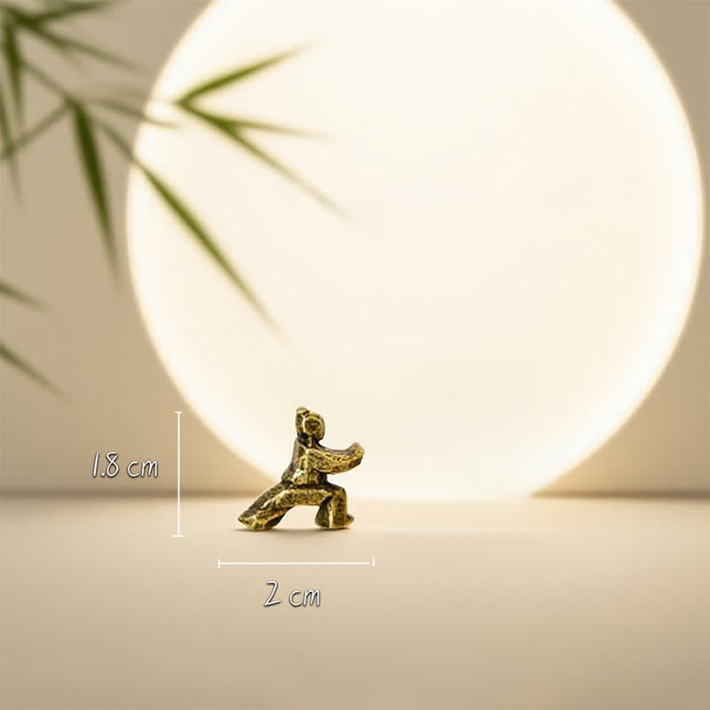 Buddha Stones Figurine miniature décorative Zen Guerrier Tai Chi Harmonie en cuivre - Position basse 2*1,8 cm - image 3