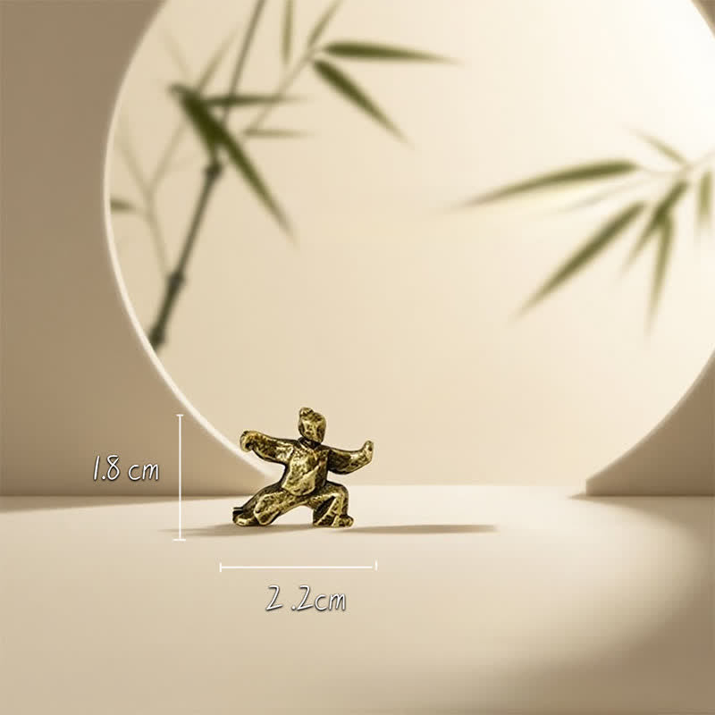 Buddha Stones Figurine miniature décorative Zen Guerrier Tai Chi Harmonie en cuivre - Position latérale 2,2*1,8 cm - image 1
