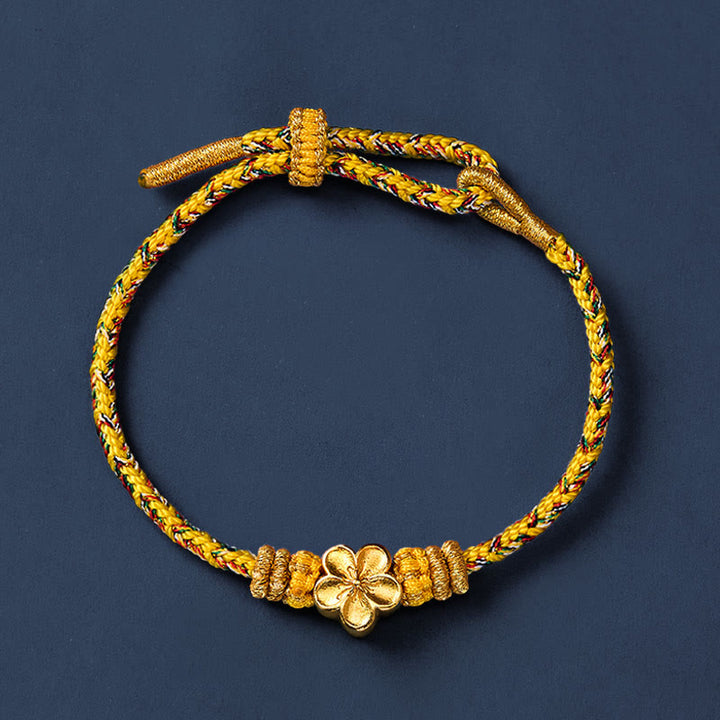 Buddha Stones Bracelet d'enracinement en corde tressée jaune - image 10
