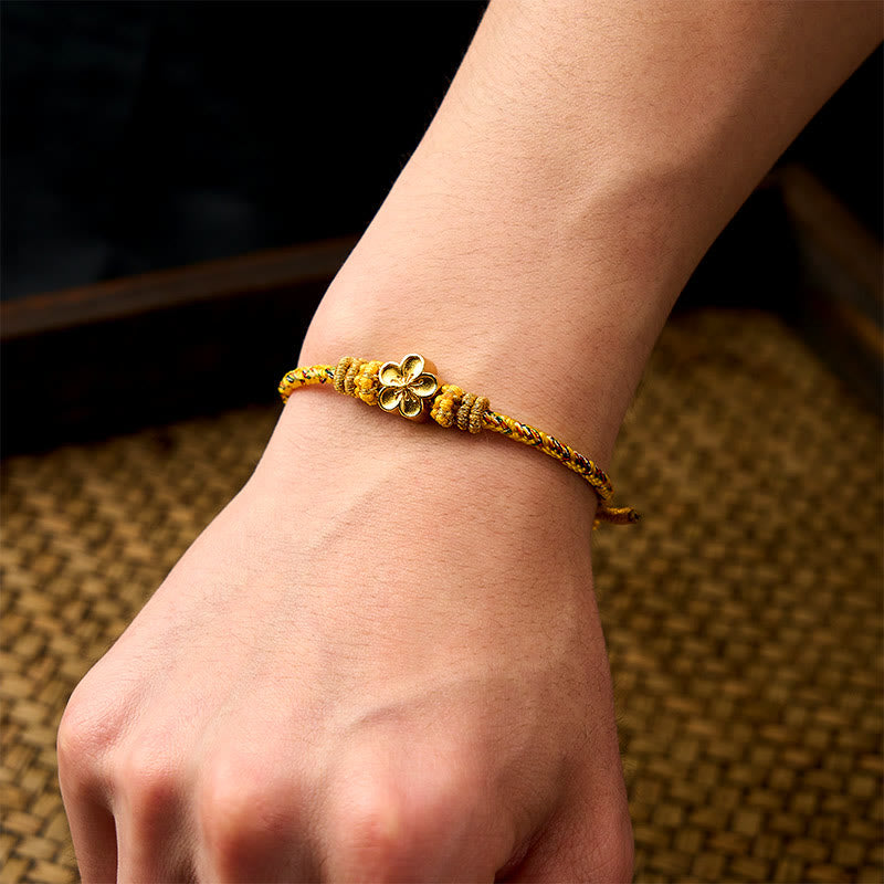 Buddha Stones Bracelet d'enracinement en corde tressée jaune - image 13