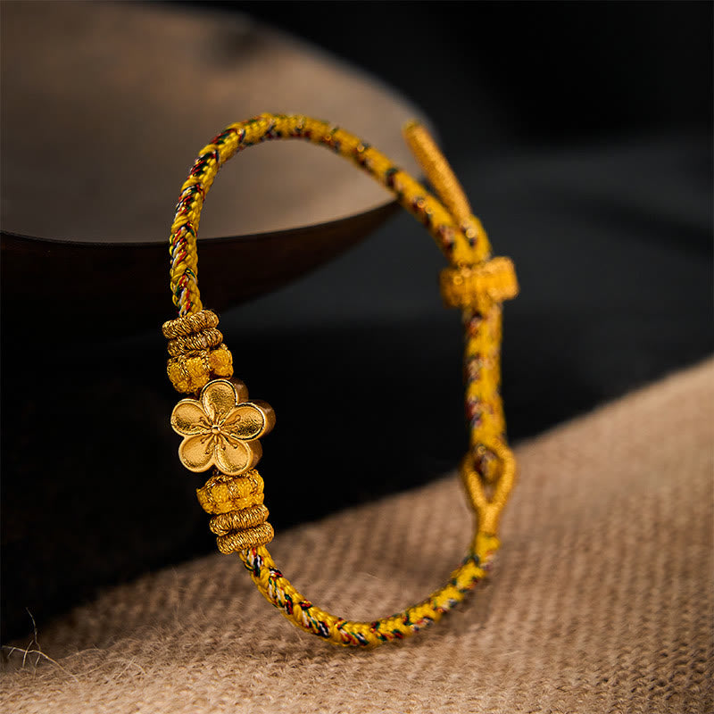 Buddha Stones Bracelet d'enracinement en corde tressée jaune - image 11