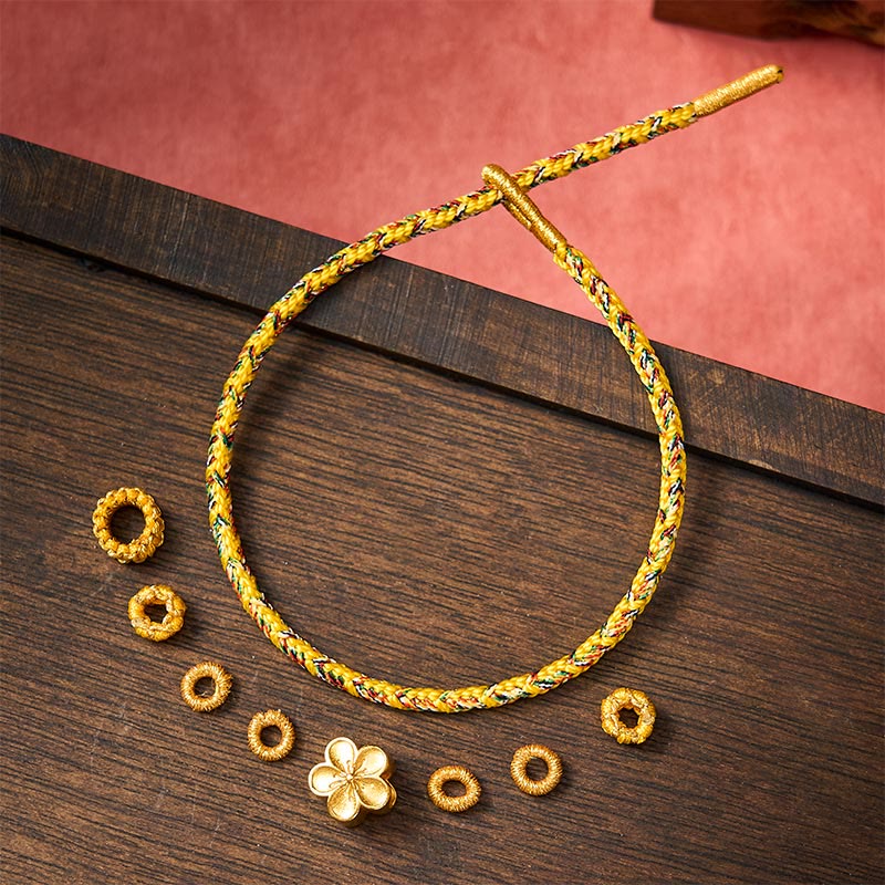Buddha Stones Bracelet d'enracinement en corde tressée jaune - image 12
