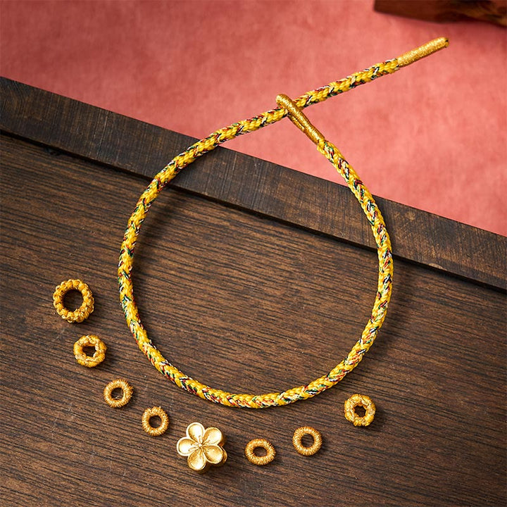 Buddha Stones Bracelet d'enracinement en corde tressée jaune - image 12