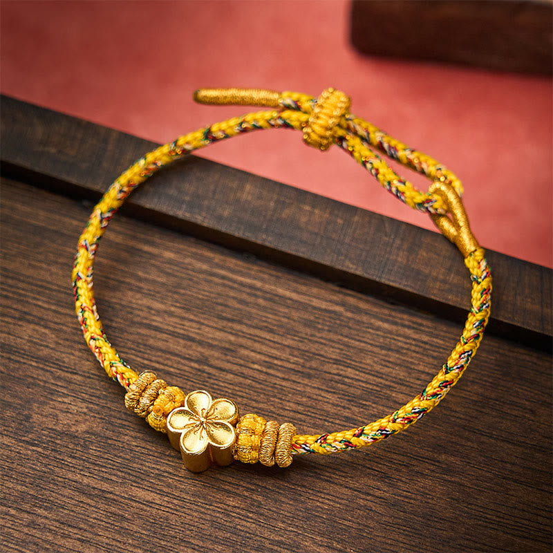 Buddha Stones Bracelet d'enracinement en corde tressée jaune - image 9