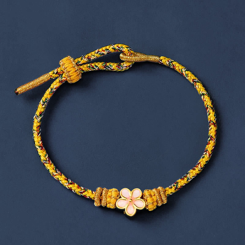 Buddha Stones Bracelet d'enracinement en corde tressée jaune - image 2