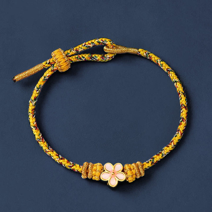 Buddha Stones Bracelet d'enracinement en corde tressée jaune - image 2