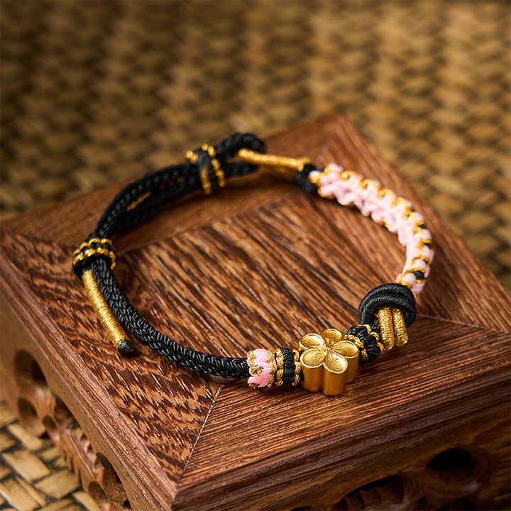 Buddha Stones Bracelet ajustable à nœud en corde tressée - image 9