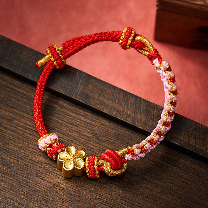 Buddha Stones Bracelet ajustable à nœud en corde tressée - image 1