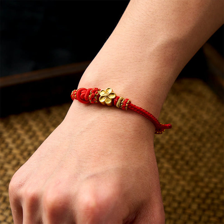 Buddha Stones Bracelet ajustable à nœud en corde tressée et fleur - image 11