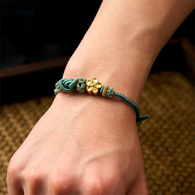 Buddha Stones Bracelet ajustable à nœud en corde tressée et fleur - image 19