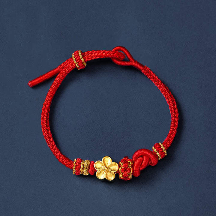 Buddha Stones Bracelet ajustable à nœud en corde tressée et fleur - image 9