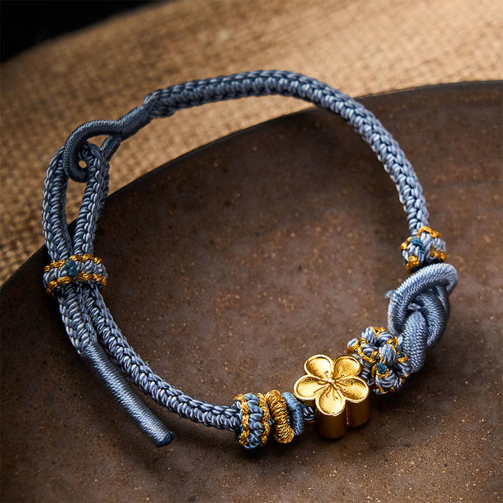 Buddha Stones Bracelet ajustable à nœud en corde tressée et fleur - image 22