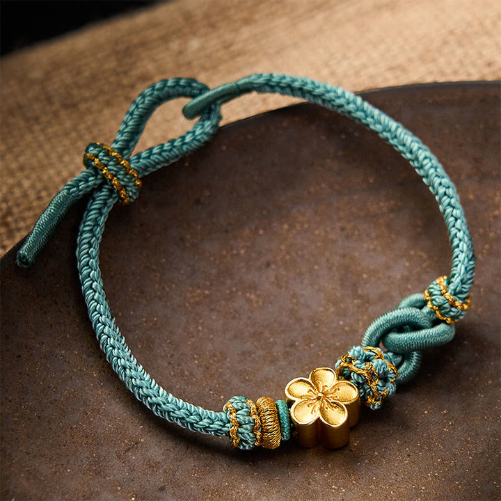 Buddha Stones Bracelet ajustable à nœud en corde tressée et fleur - image 16