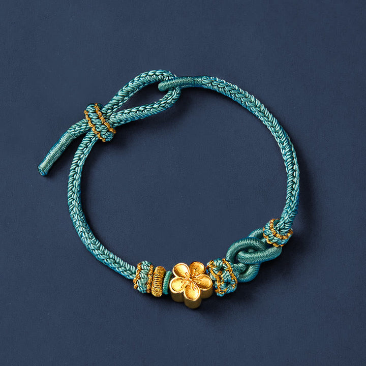 Buddha Stones Bracelet ajustable à nœud en corde tressée et fleur - image 17