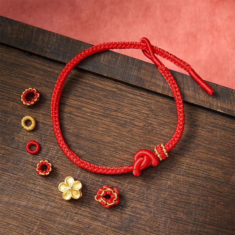 Buddha Stones Bracelet ajustable à nœud en corde tressée et fleur - image 10