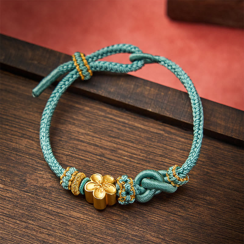 Buddha Stones Bracelet ajustable à nœud en corde tressée et fleur - image 15