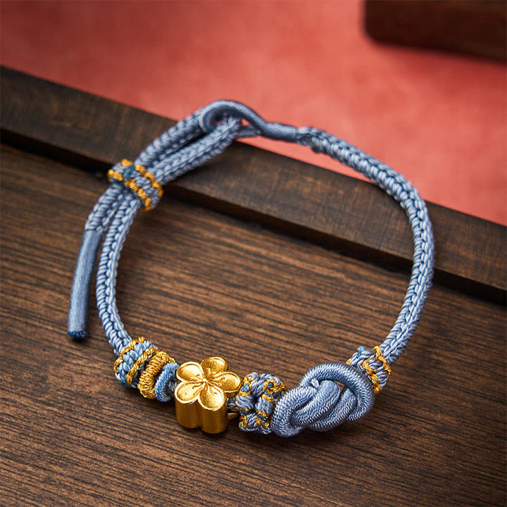 Buddha Stones Bracelet ajustable à nœud en corde tressée et fleur - image 21