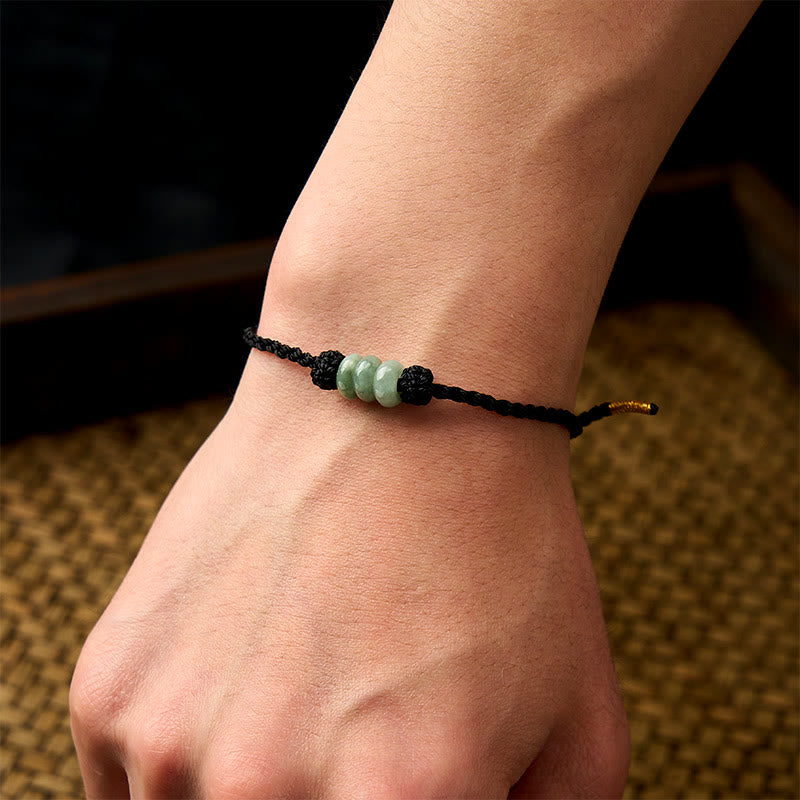 Buddha Stones Bracelet de protection ajustable fait main, tressé à la main avec un cordon rouge et des perles de jade de 3 mm. - image 22
