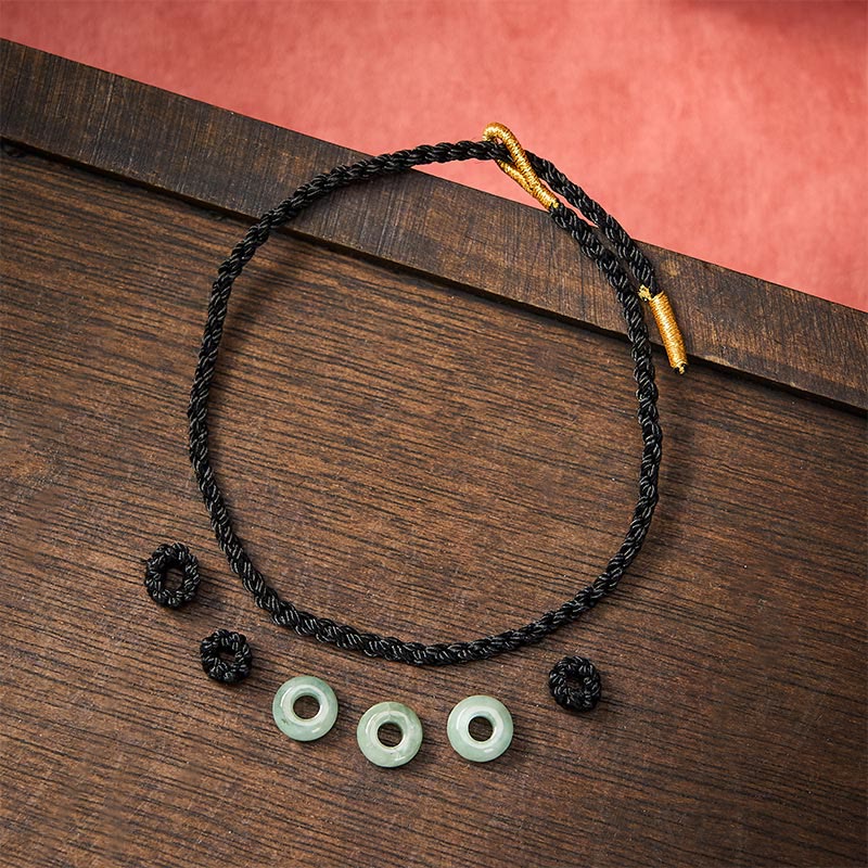 Buddha Stones Bracelet de protection ajustable fait main, tressé à la main avec un cordon rouge et des perles de jade de 3 mm. - image 21