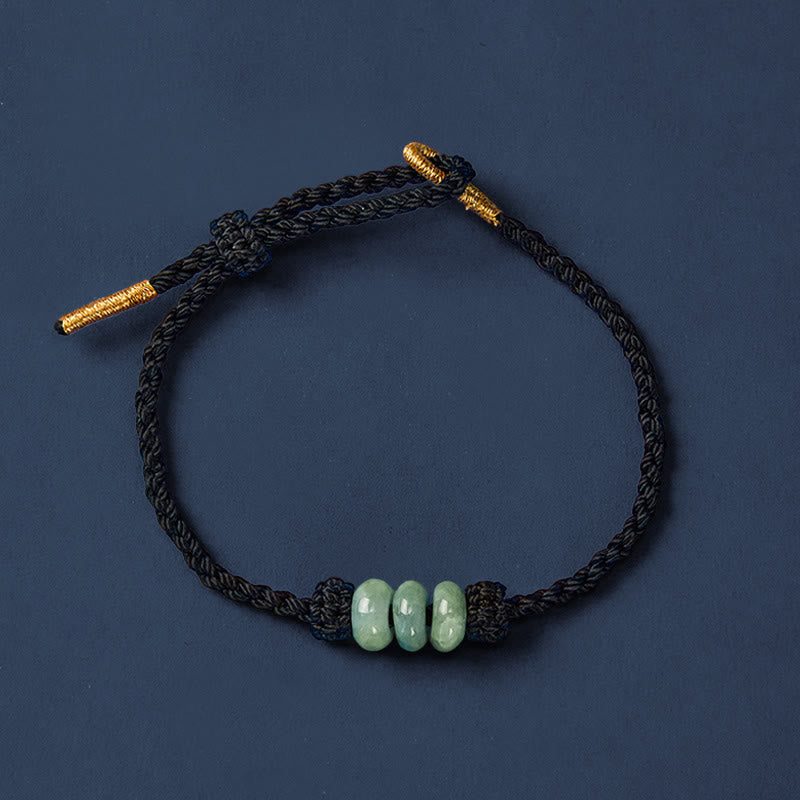 Buddha Stones Bracelet de protection ajustable fait main, tressé à la main avec un cordon rouge et des perles de jade de 3 mm. - image 20