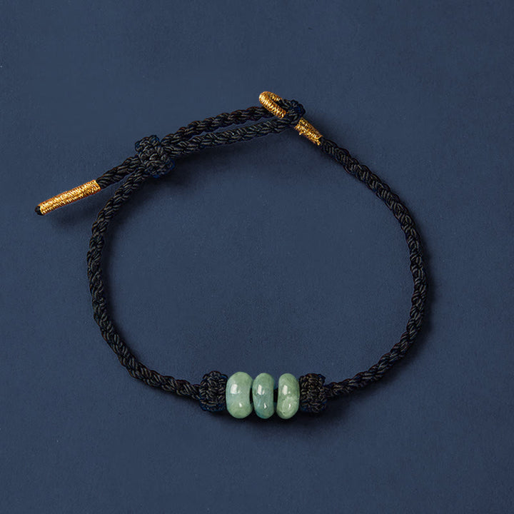Buddha Stones Bracelet de protection ajustable fait main, tressé à la main avec un cordon rouge et des perles de jade de 3 mm. - image 20
