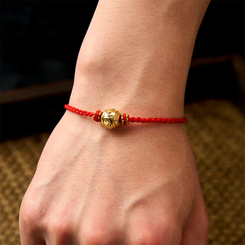 Buddha Stones Bracelet ajustable à faire soi-même en fil rouge tissé à la main, symbole de force Om Mani Padme Hum - image 14