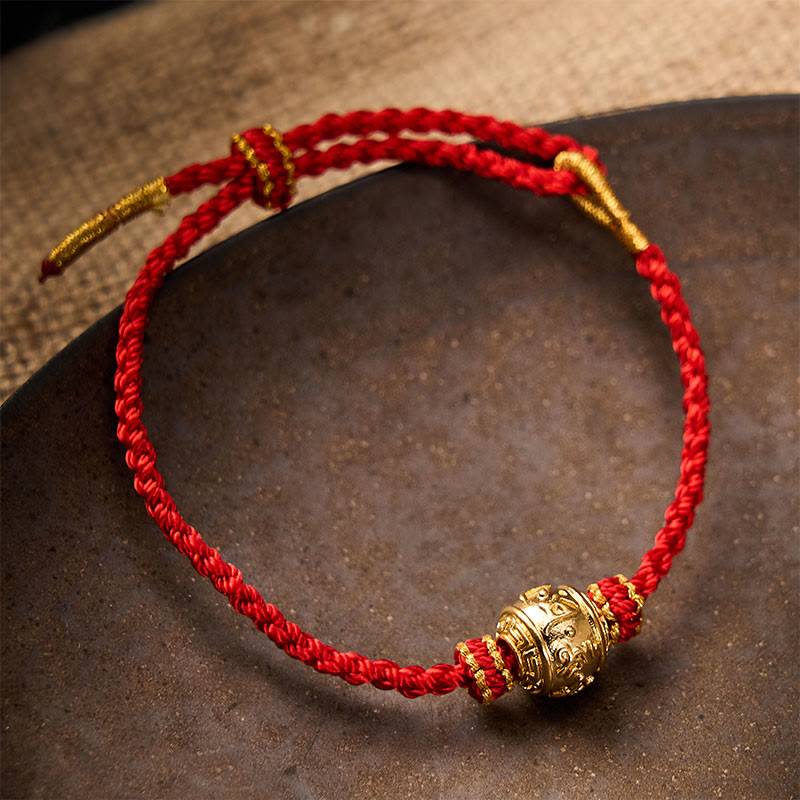 Buddha Stones Bracelet ajustable à faire soi-même en fil rouge tissé à la main, symbole de force Om Mani Padme Hum - image 11